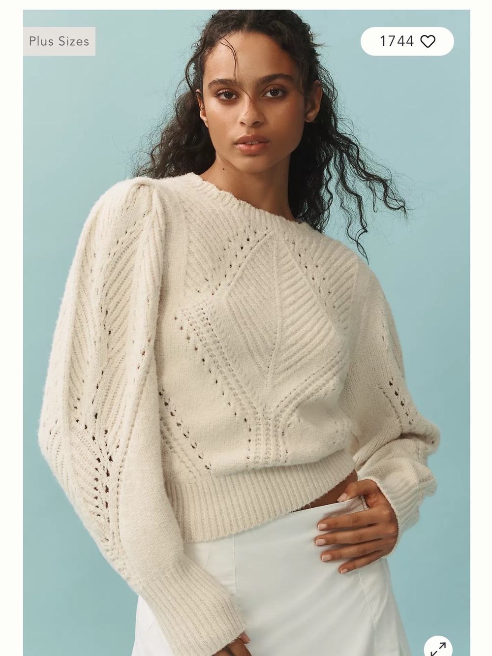 By Anthropologie Scalloped Collar Sweater